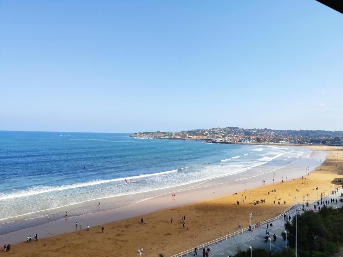 Apartamento Ezcurdia 22 Playa De San Lorenzo Primera Linea Gijon Bagian luar foto